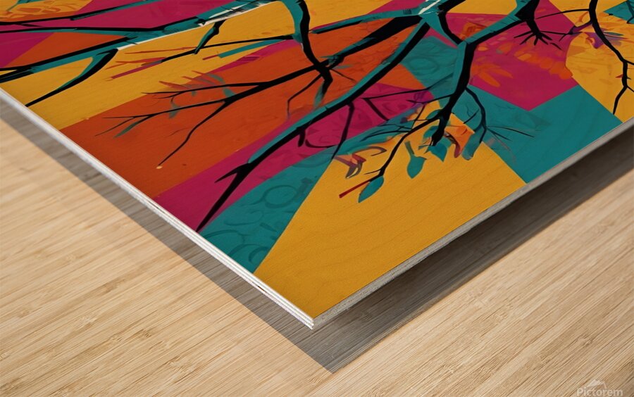  Vibrant Tree Wood print