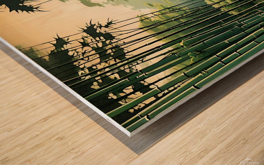 Serene Bamboo Pathway Wood print