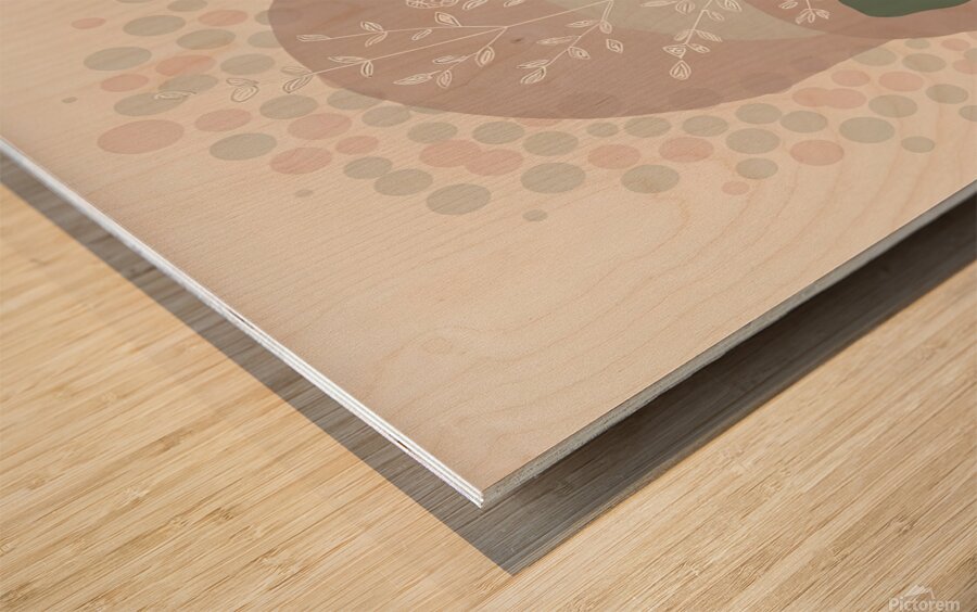 Botanical Study of Leaves and Branches Wood print