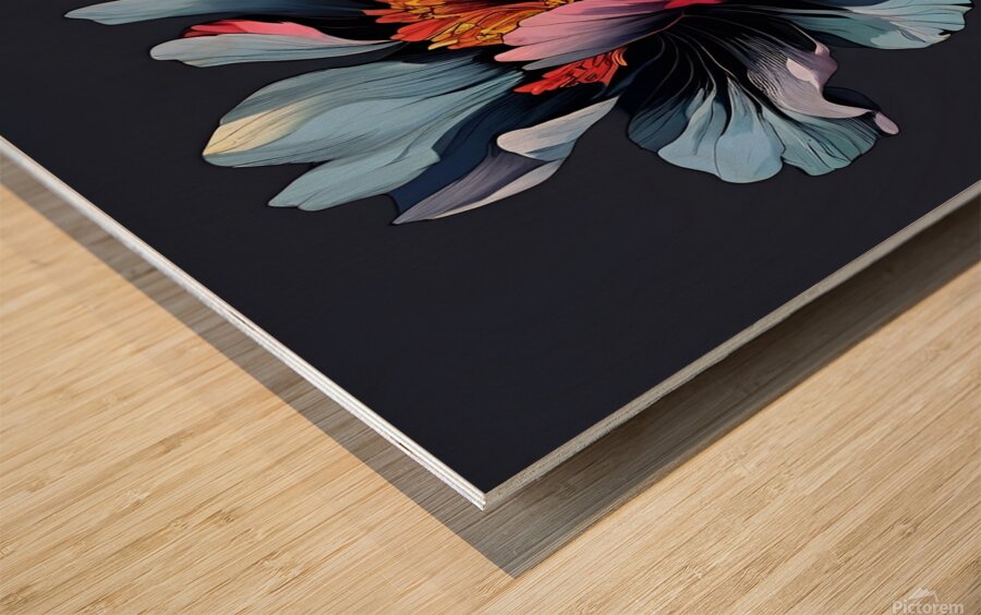 Vibrant Blooms in the Night Wood print