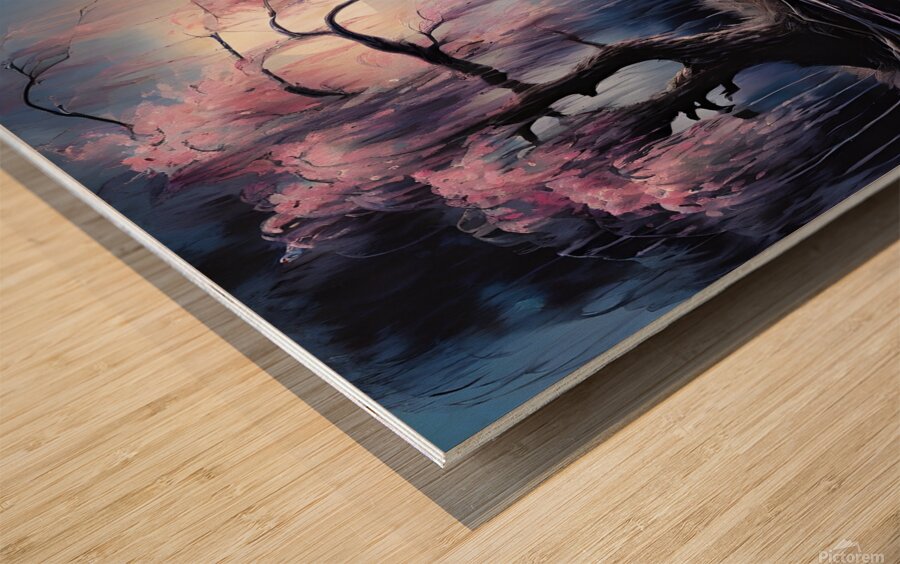 Serene Lake with Weeping Willow Wood print