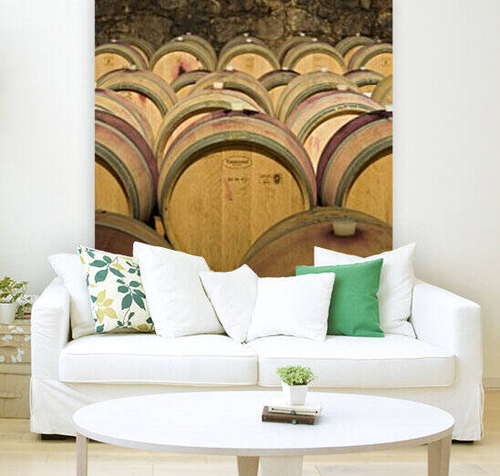Oak Barrels with Aging Wine Italy by Petr Svarc