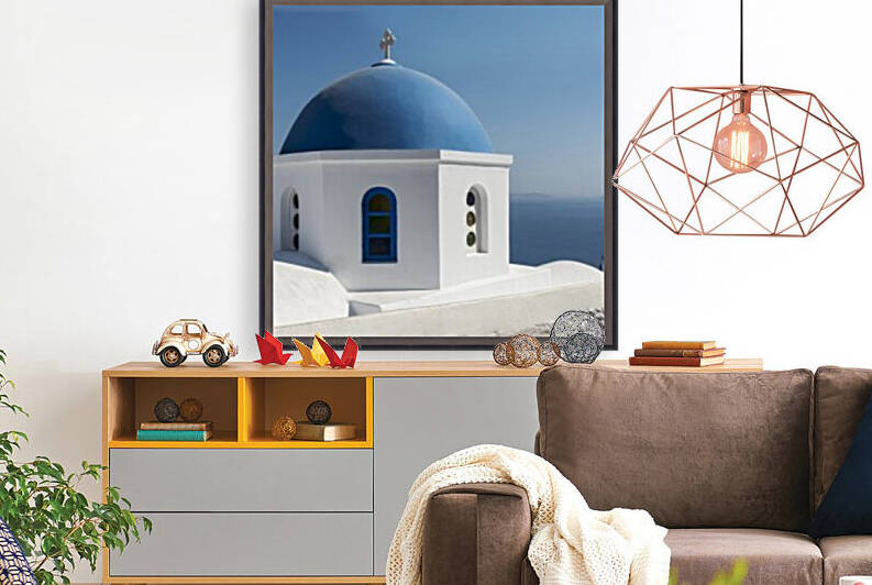 Blue Domed Church Oia Santorini by Petr Svarc