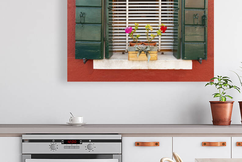 Window with flowerpot Burano by Petr Svarc
