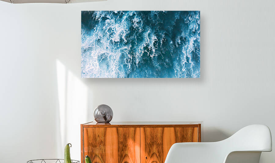 blue foaming waves north beach nazare portugal St by Everie Things