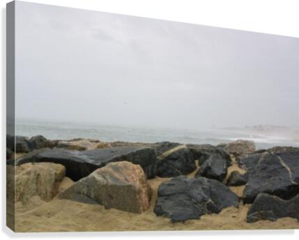 Misty rock scene Canvas Print