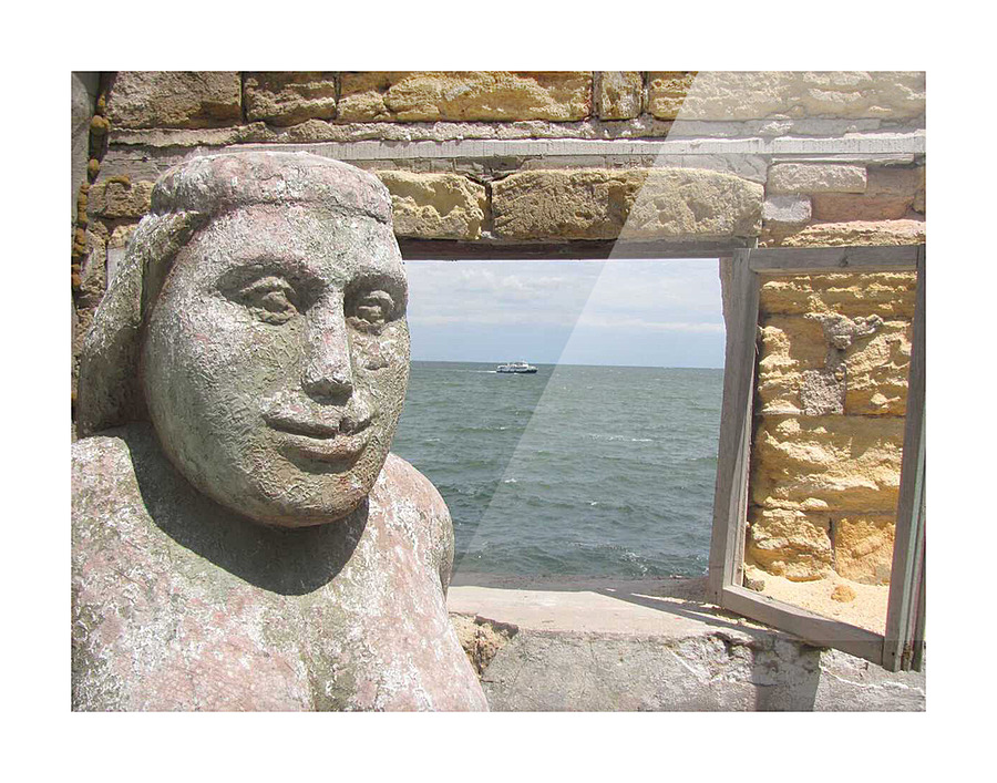 goddess at the window Picture Frame print
