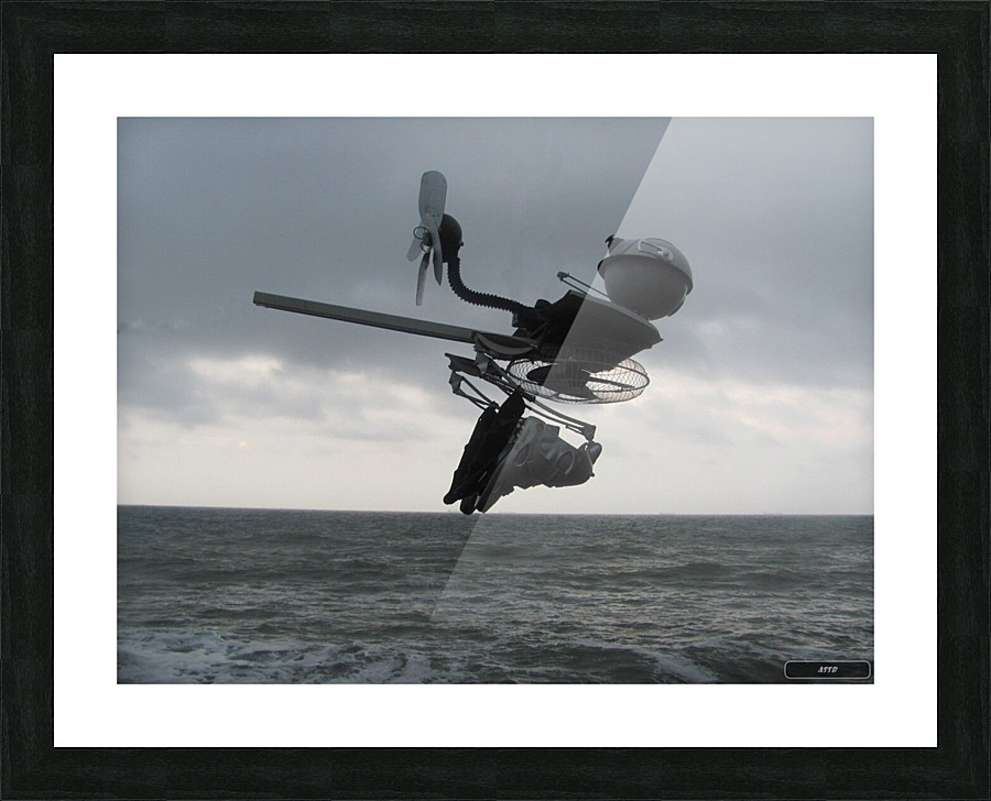 Flying robot Picture Frame print