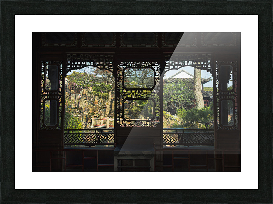 Chinese window landscape    Picture Frame print