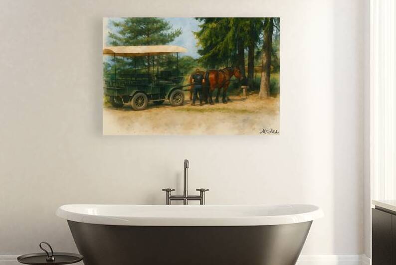 Horse and Carriage in the Forest – A Watercolor by M ALK