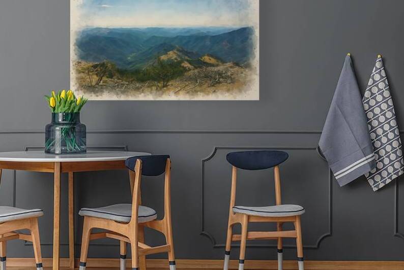 cevennes mountain panorama watercolor photography by M ALK