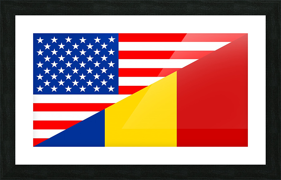 usa romania Picture Frame print