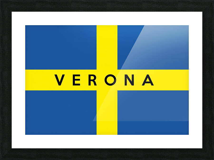 Verona text flag name Picture Frame print