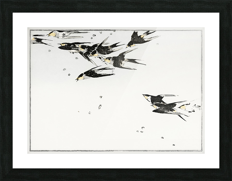 Flying magpies Picture Frame print