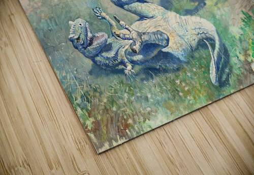 Dryptosaurus fighting Tony Tudor puzzle