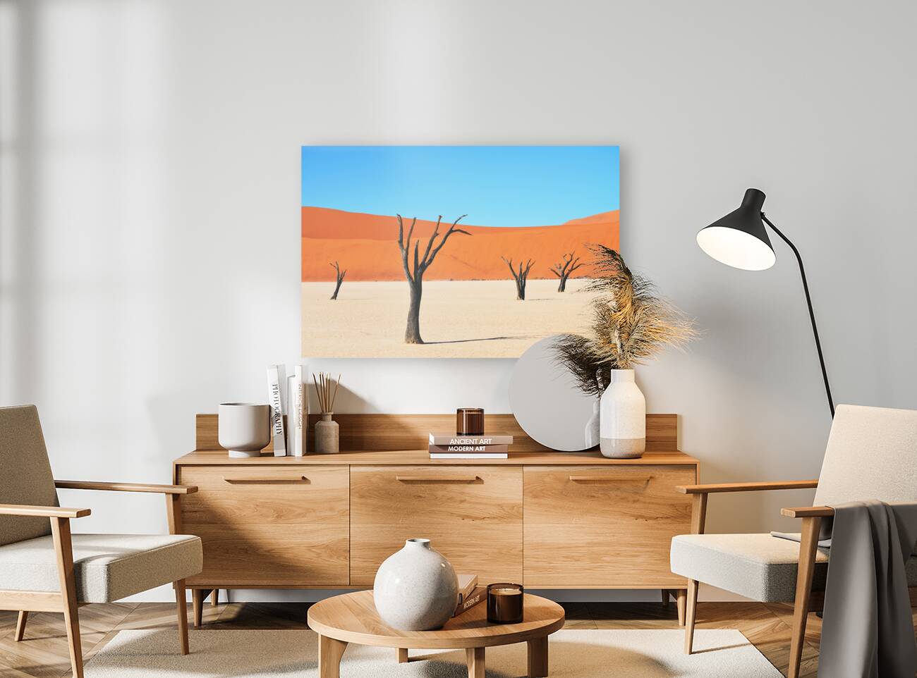 Dead tree on desert  Reproduction