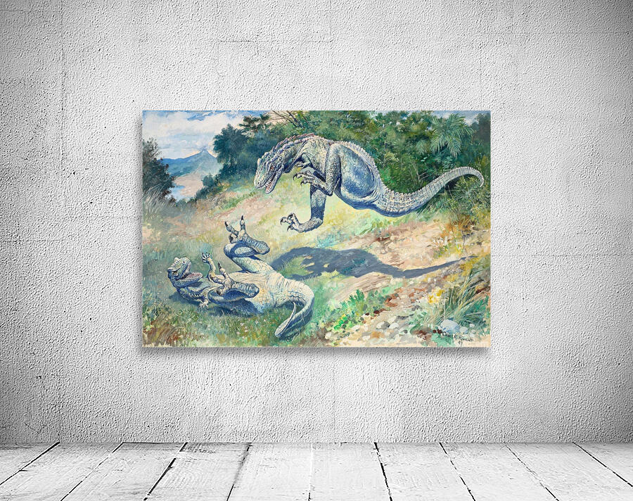 Dryptosaurus fighting Wall Preview