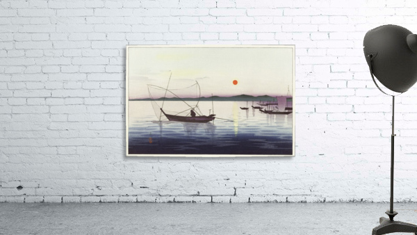 Boats and setting sun Wall Preview