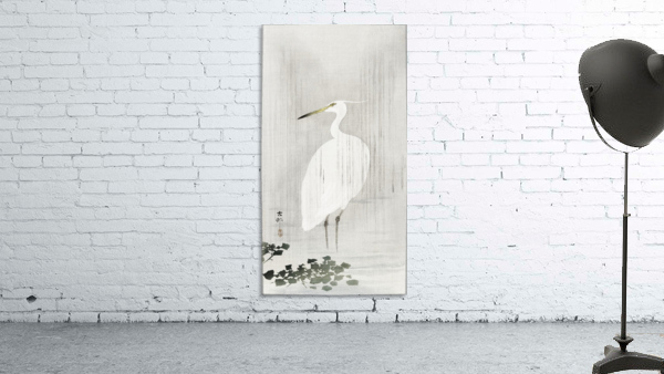Egret in rain Wall Preview