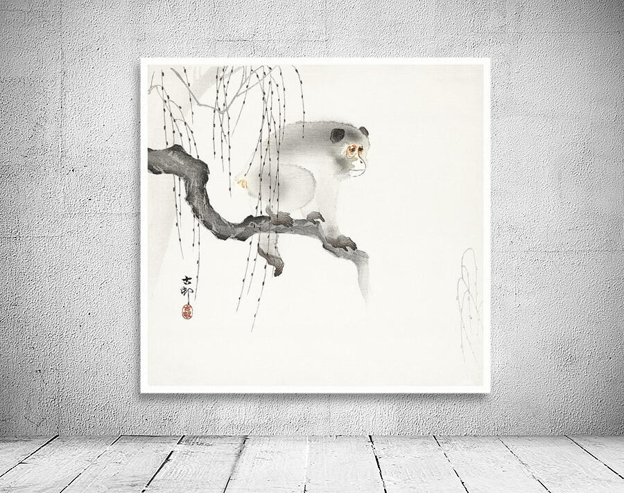 Monkey on a tree branch Wall Preview