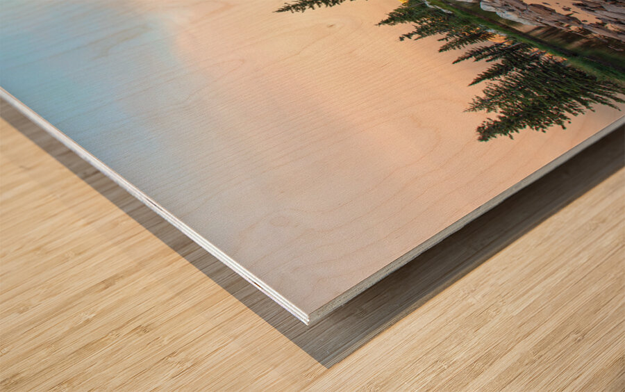 Monashee: Golden Hour Reflections No.2 Wood print