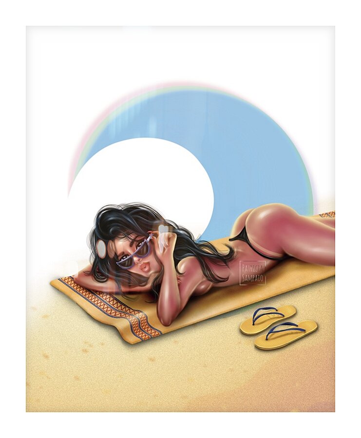 Beach Pinup Picture Frame print