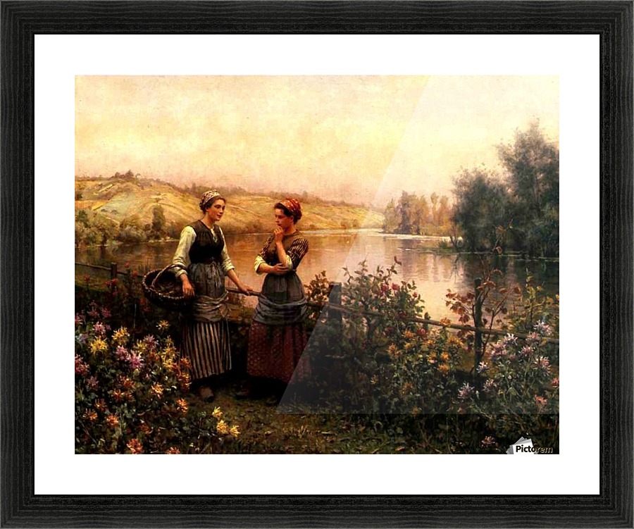 Stopping for conversation Picture Frame print