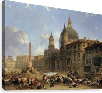 Piazza Navona at Rome Canvas Print