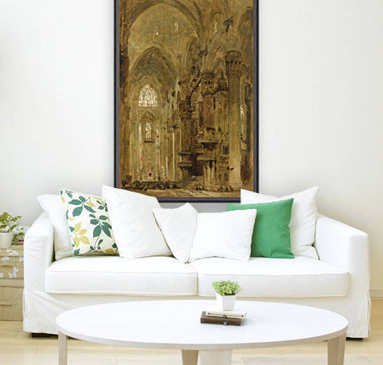 Sketch of the interior of the Duomo, Milan by David Roberts