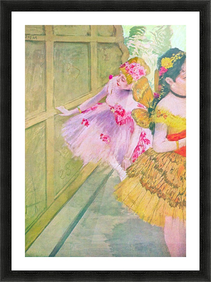 Dancers behind a backdrop Picture Frame print