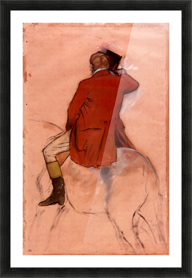 Rider with red jacket Picture Frame print