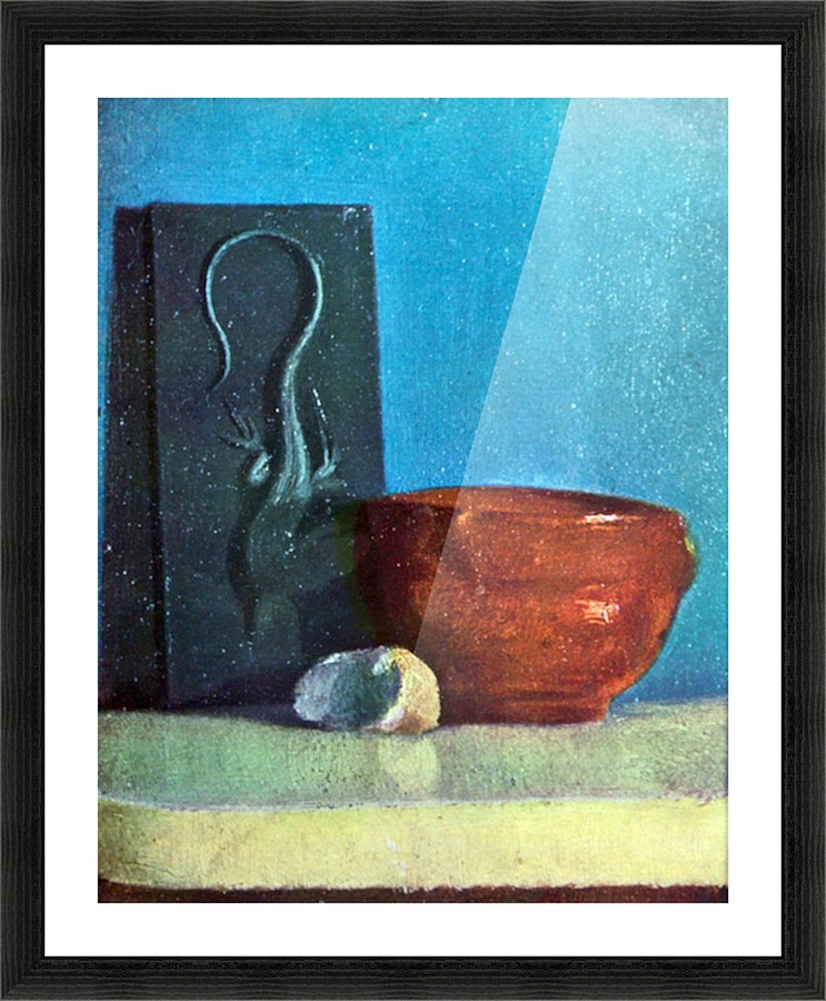 Still Life with lizard Picture Frame print