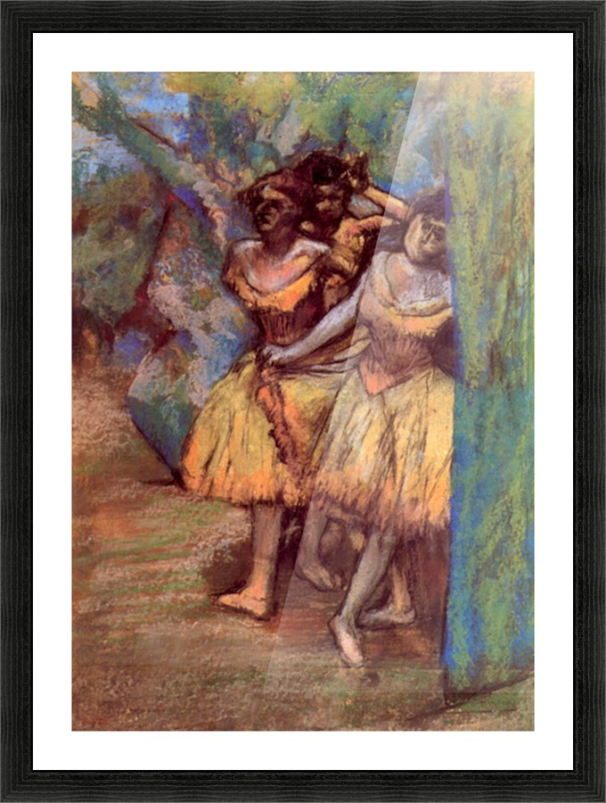 Three dancers behind the scenes Picture Frame print