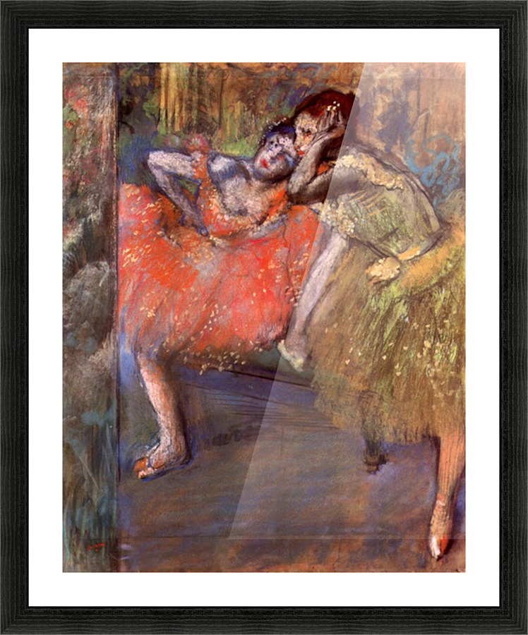 Two dancers behind the scenes Picture Frame print