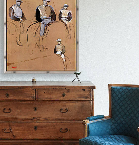 Study with four jockeys by Degas