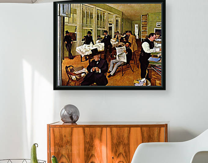 The cotton exchange by Degas