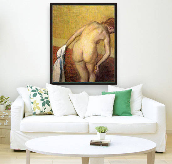 Woman Drying with towel and sponge by Degas