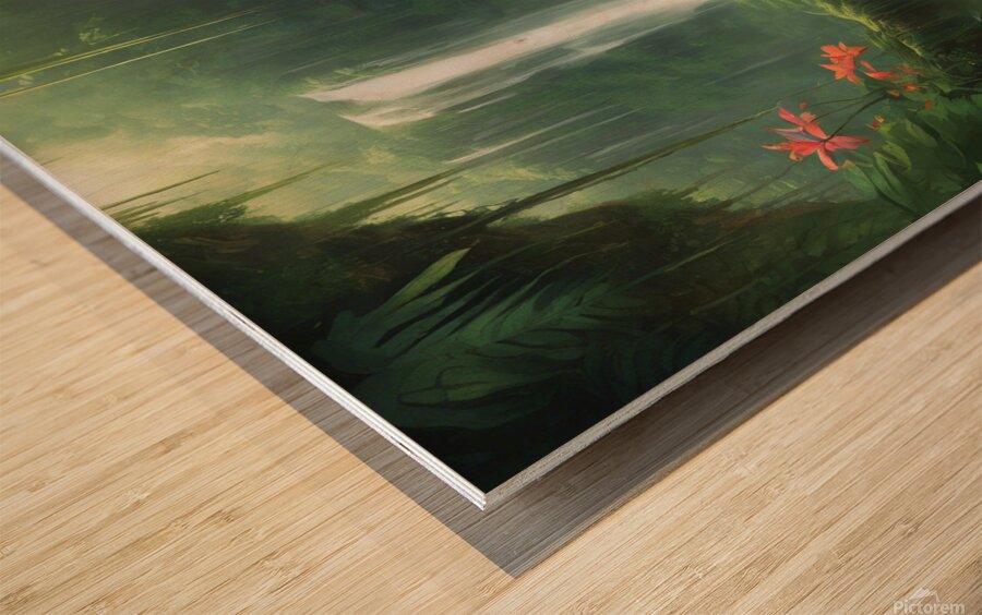  Deep within a pristine rainforest the symp Wood print