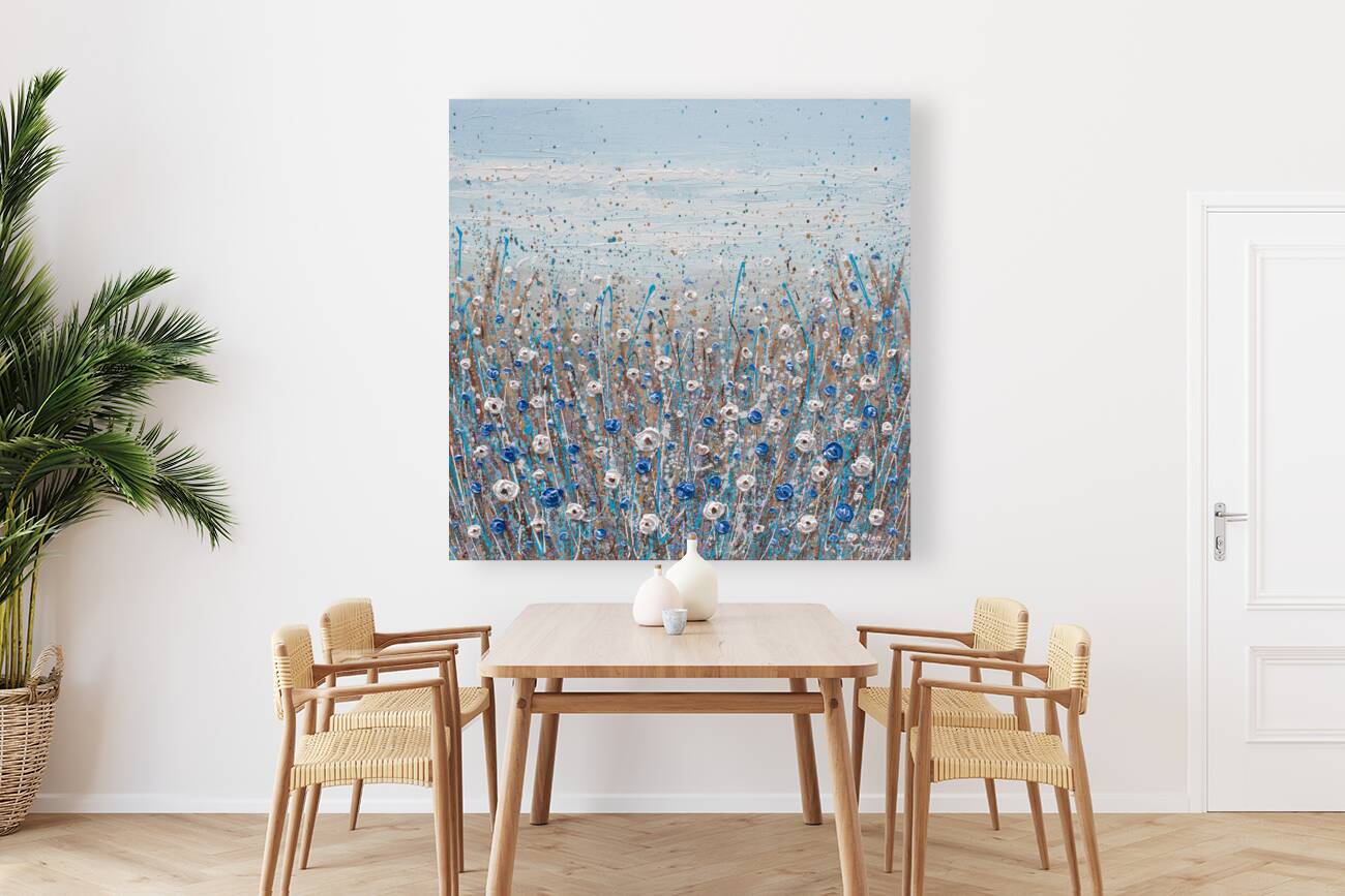 blue and white flowers  Reproduction