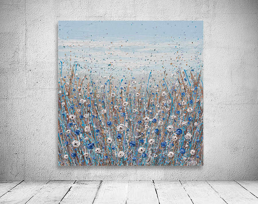 blue and white flowers  Wall Preview