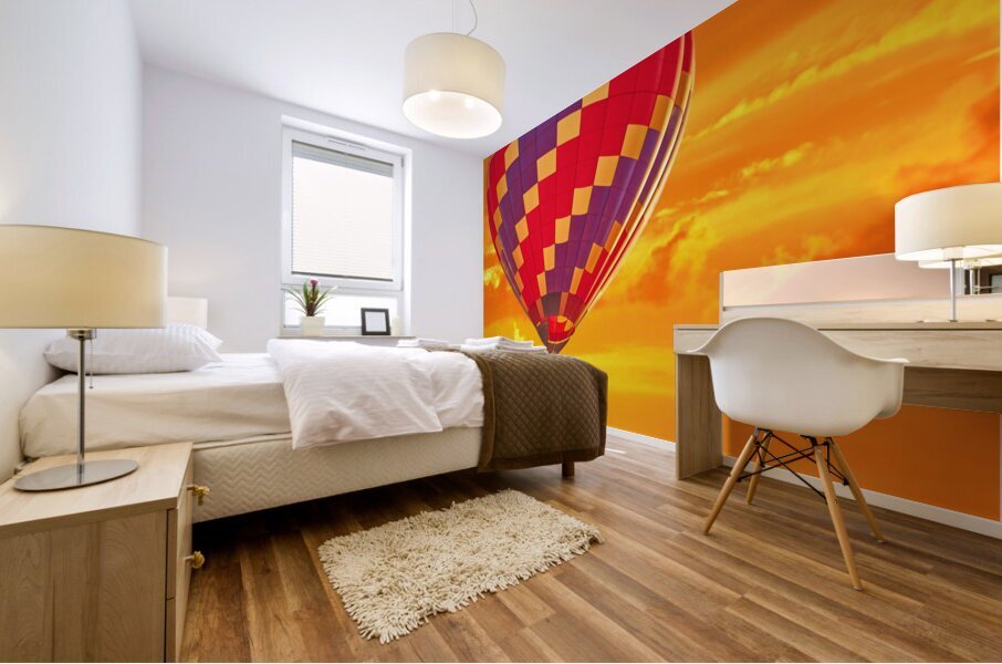 Hot Air Balloon at Sunset Mural print