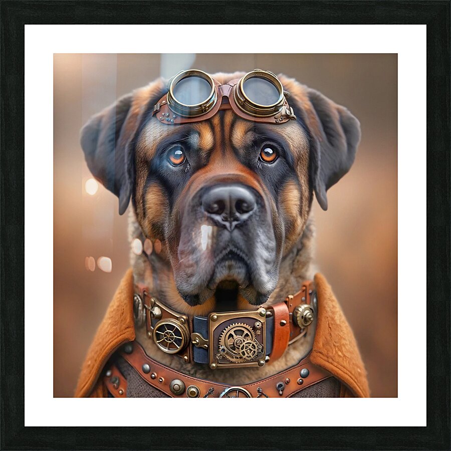 Steampunk LabMastiff Picture Frame print