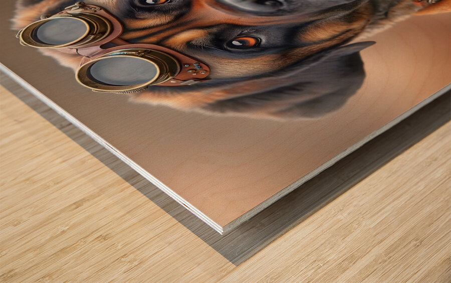 Steampunk LabMastiff Wood print