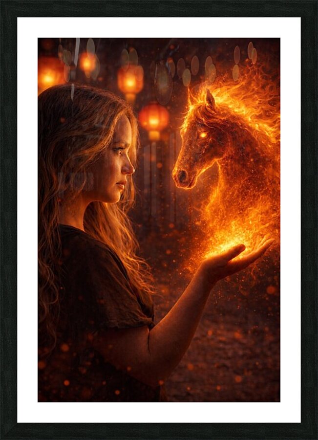 Fire Horse Picture Frame print