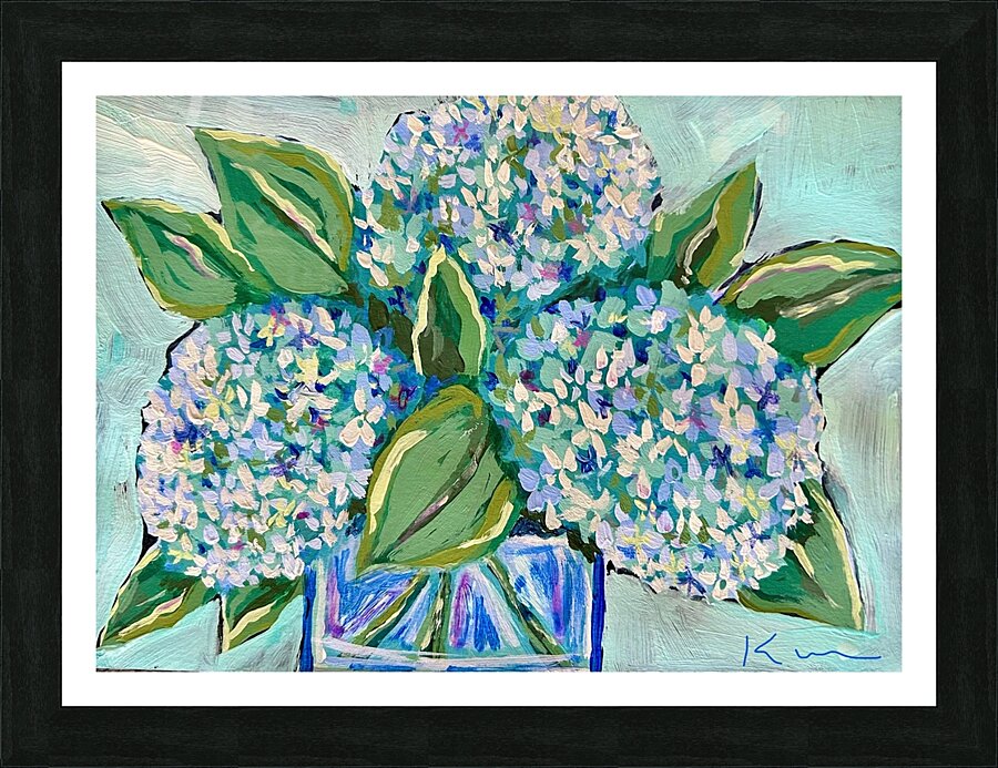 Vibrant hydrangeas  Picture Frame print
