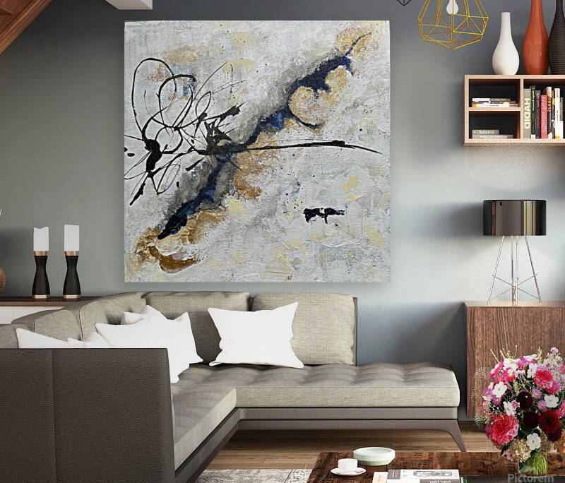 Blue Gold abstract Reproduction