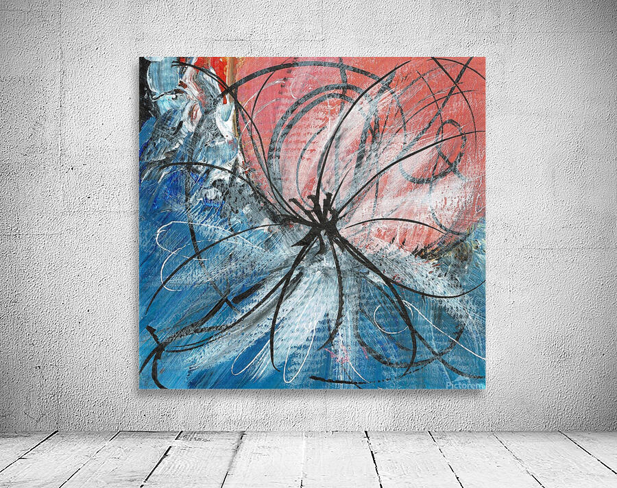 orange blue flower Wall Preview