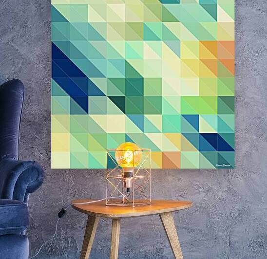 Abstract Impressionist Geometric Art with Vibrant Brushstrokes and Bold Shapes – Ideal for Modern Digital Wall Art by Umar Danish
