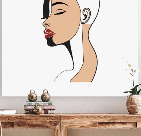 The Silent Grace – Minimalist Female Portrait in Modern Abstract Style | Elegant Illustration of Calm and Strength  by Umar Danish