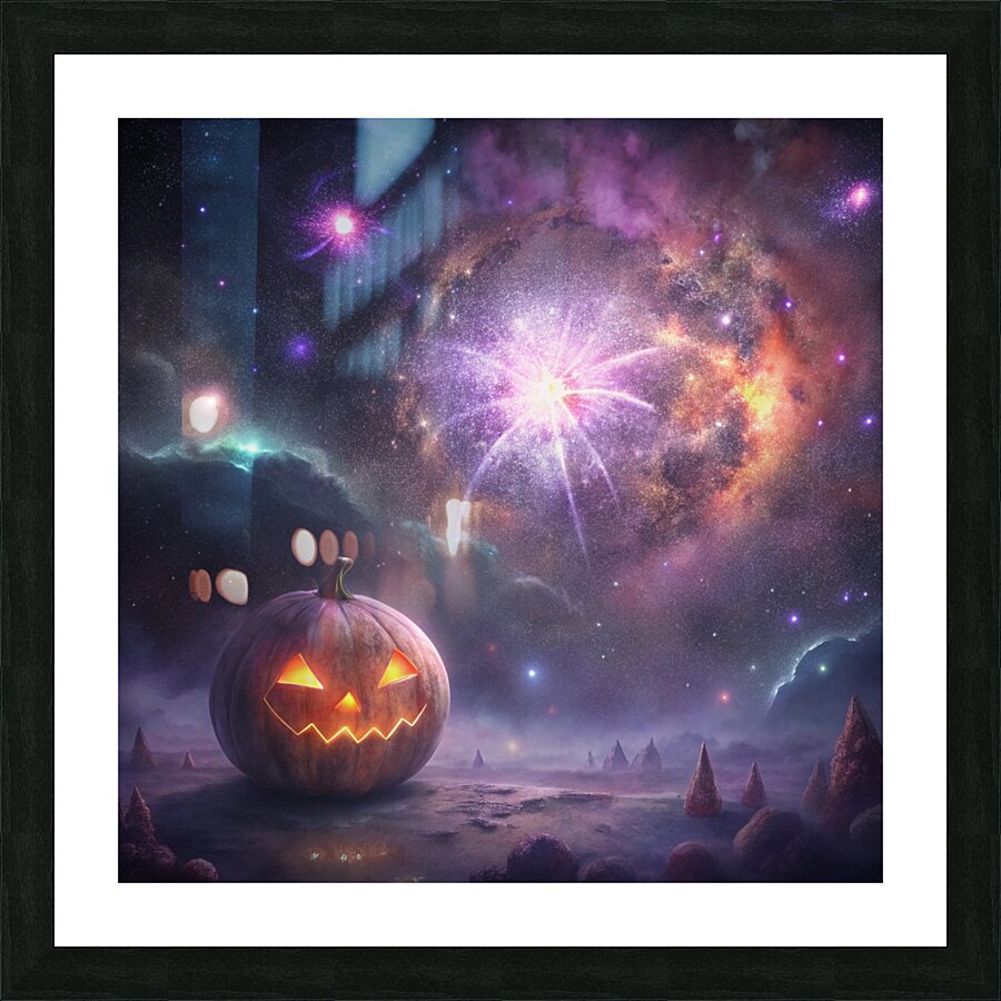 Starry Night Pumpkin Picture Frame print